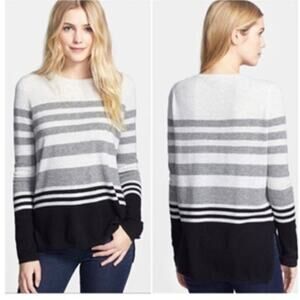 Vince 100% Cashmere Striped Crew Neck Sweater S